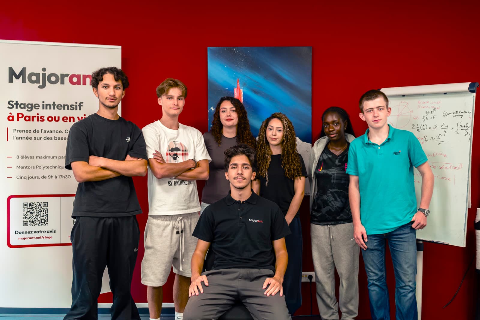 Élèves et mentors réunis lors du stage intensif Majorant d'août 2026